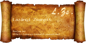 Lazányi Zsanett névjegykártya